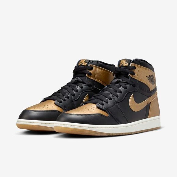 Nike Air Jordan 1 Retro High OG Black/Metallic Gold-Sail DZ5485-071 Men's - Picture 3 of 4